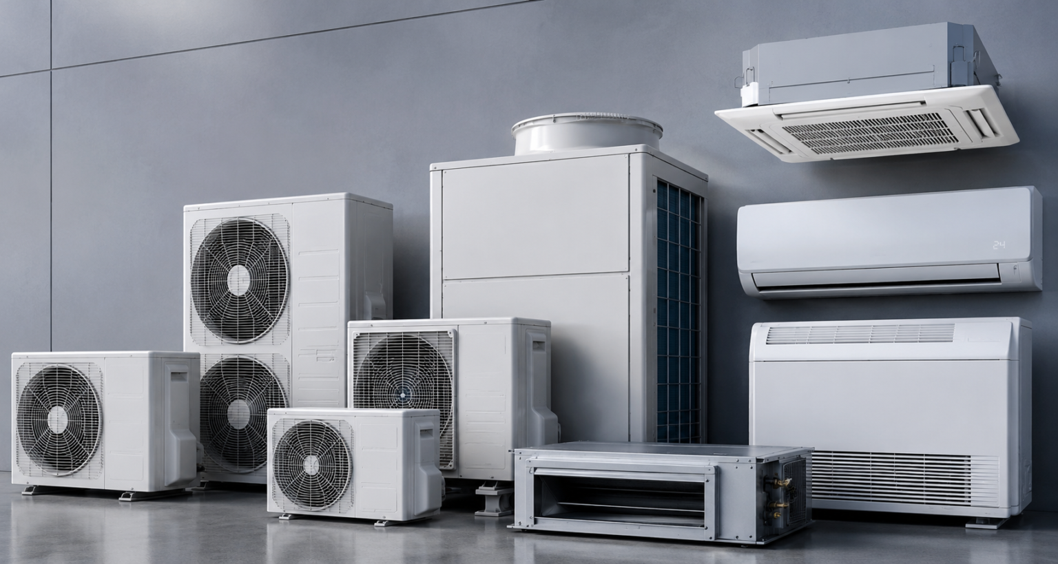 Equipamentos de ar-condicionado utilizados em serviços de manutenção preventiva e corretiva realizados pela NeoVentil.